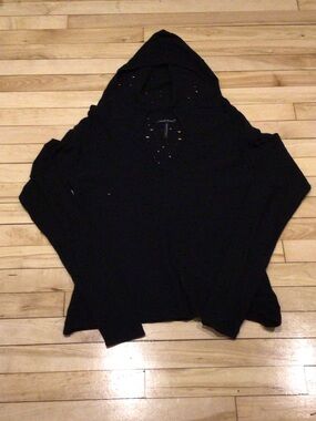 Sarah Pacini Black Hooded Sweater